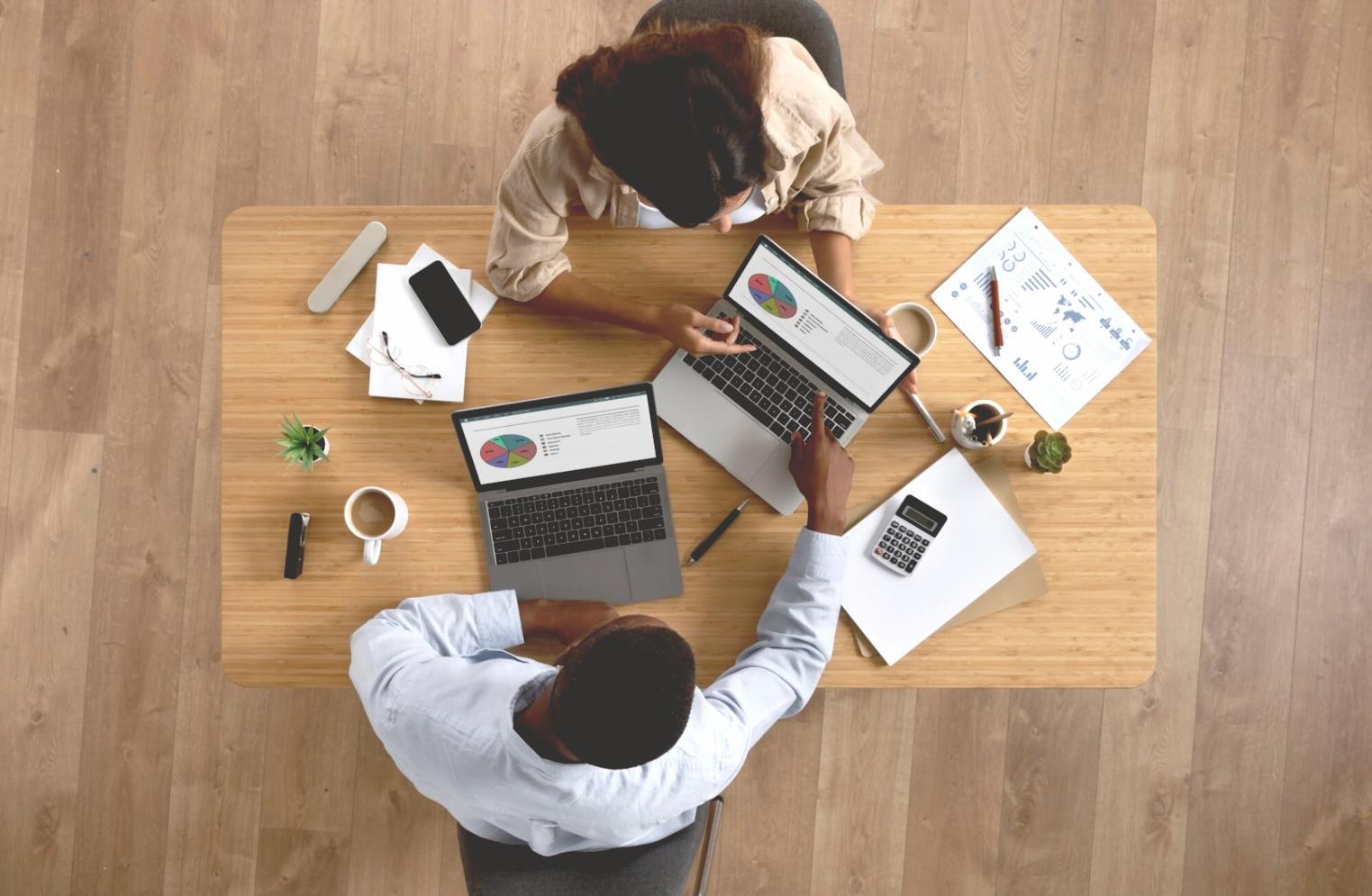 Financial planning workspace with budget documents and analysis tools